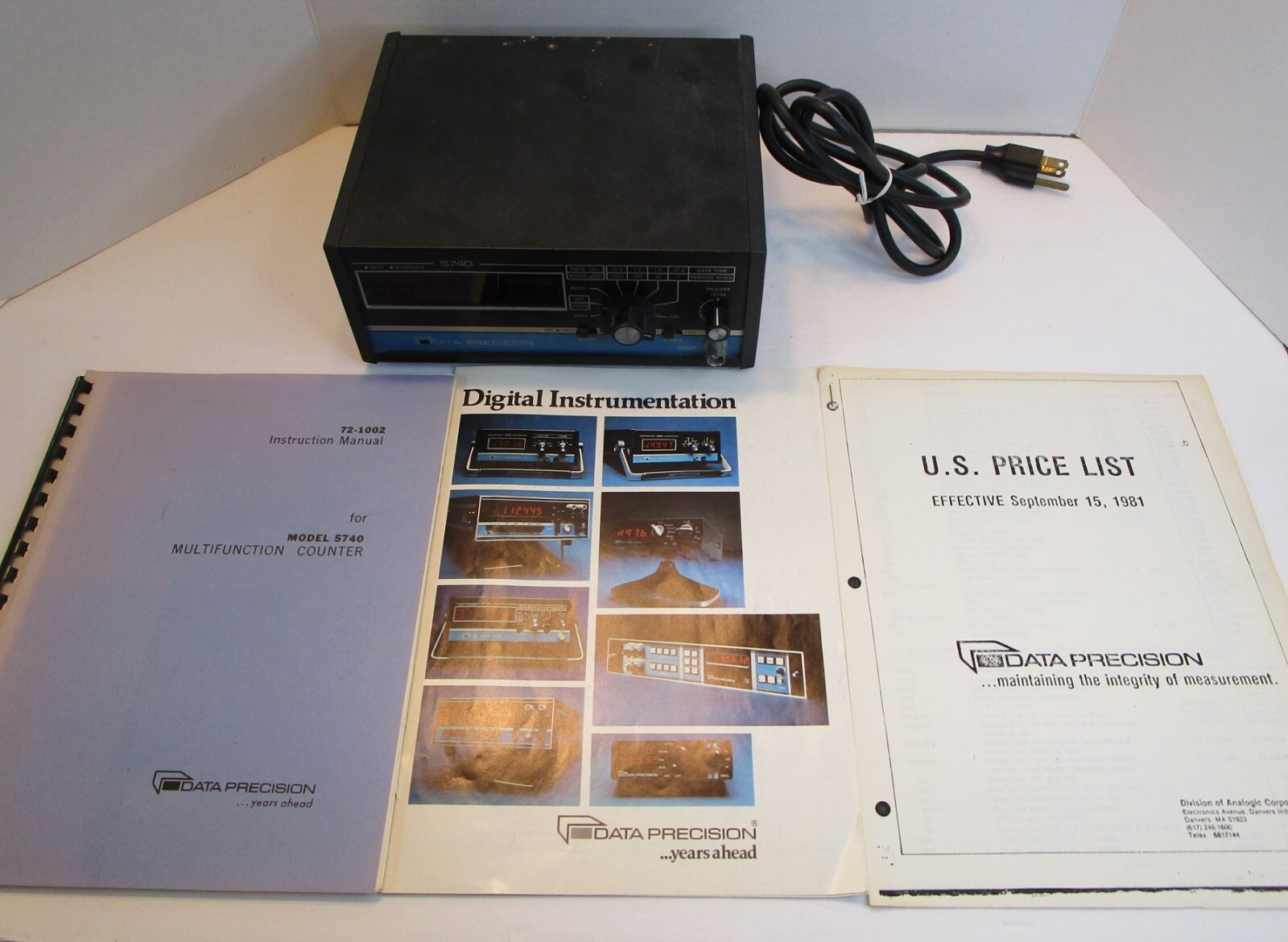 DATA PRECISION Model 5740 Multifunction Frequency Counter 100MHz *SEE VIDEO*