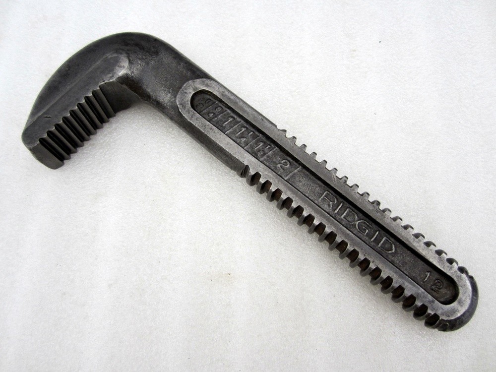 Vintage Ridgid Hook Jaw for 12" Steel Pipe Wrench 31630 Made in USA