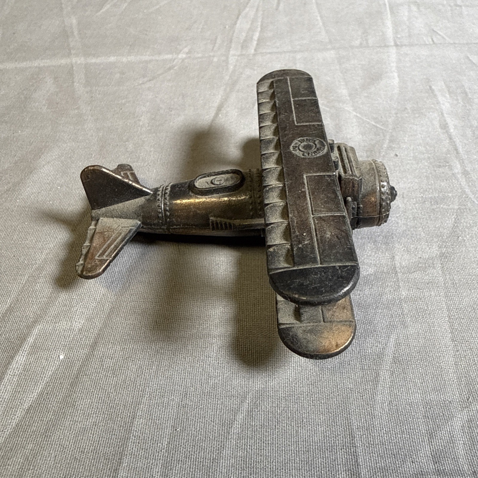 Vintage Metal Airplane Pencil Sharpener 3” Damaged