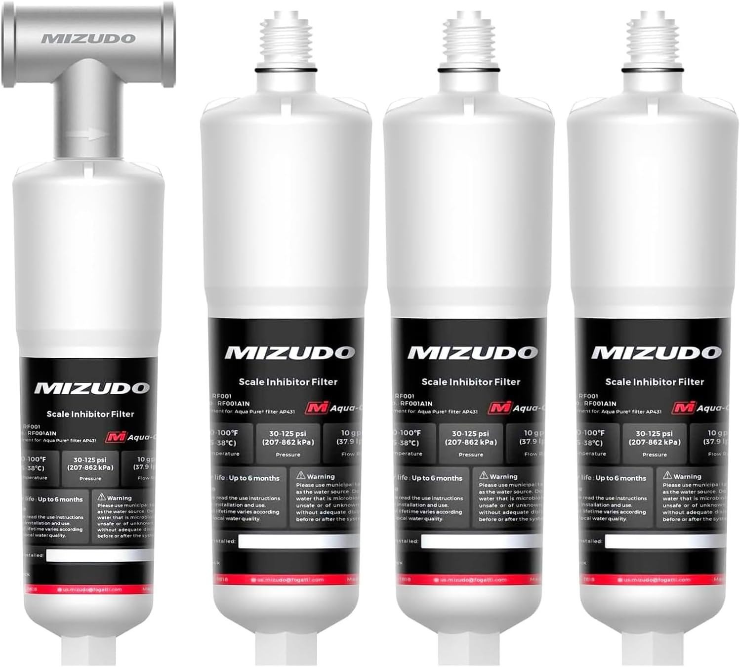 MIZUDO AAP431 AP430SS Whole House Scale Inhibitor Water System, with 3 filters