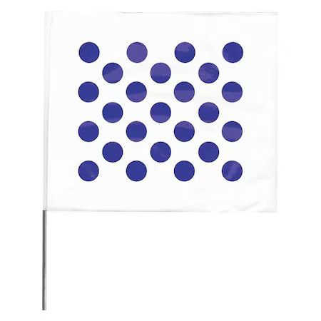 Zoro Select 4530Wb20204-200 Marking Flag, Vinyl, 30" Wire Staff, Polka Dots,,