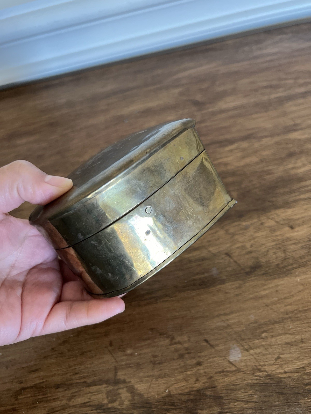 Set Of 2 Heart Shaped Polished Brass Hinged Nesting Boxes