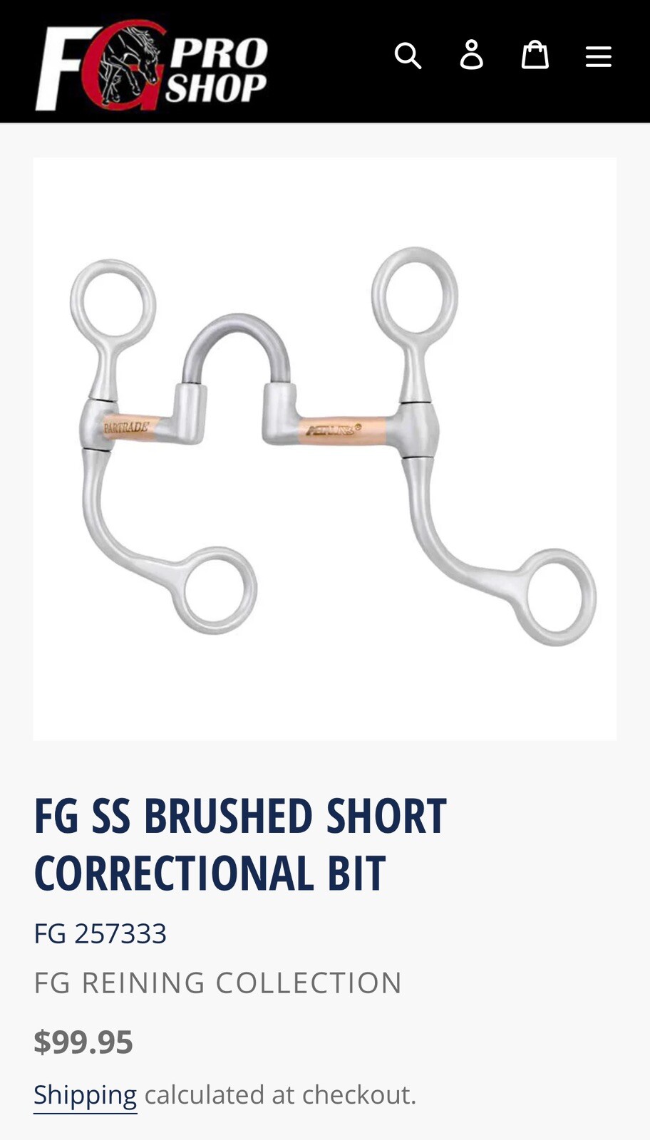 Horse Tack - 5” FG Pro Shop Western Correction Bit