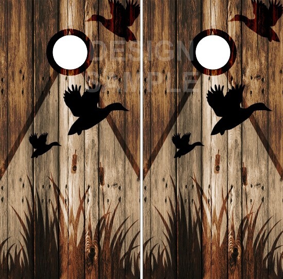 Duck Hunting Wood Cornhole Wrap Bag Toss Skin Decal Sticker Wraps
