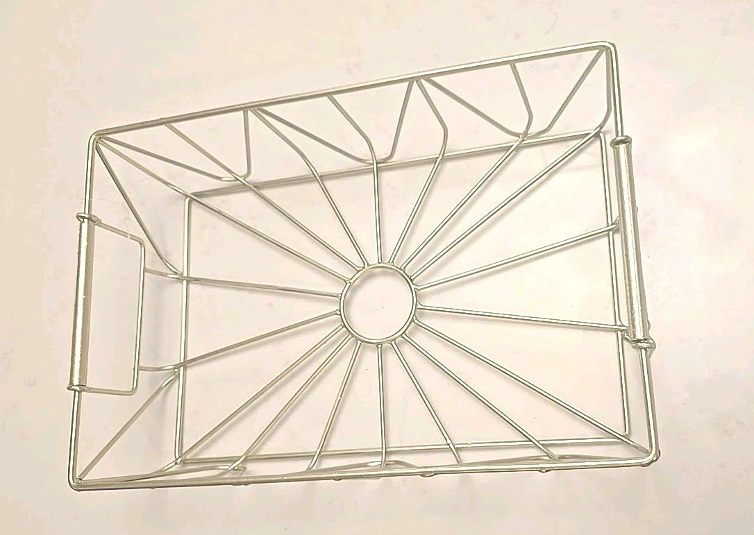 12681 Essentials gold Solid basket tray home decor 8 X 12 new