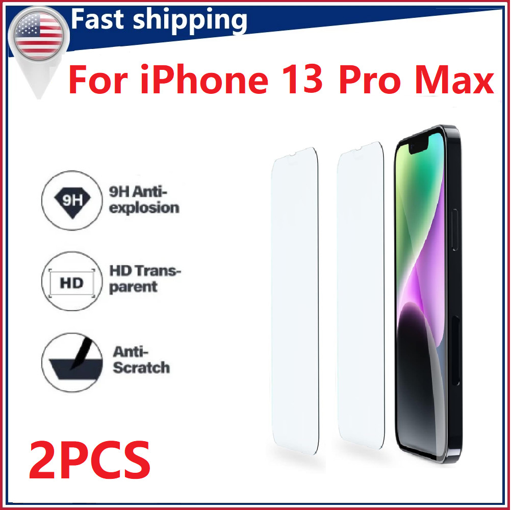 2PC For Apple iPhone 13 Pro Max Tempered Glass Screen Protector Glass Film Cover