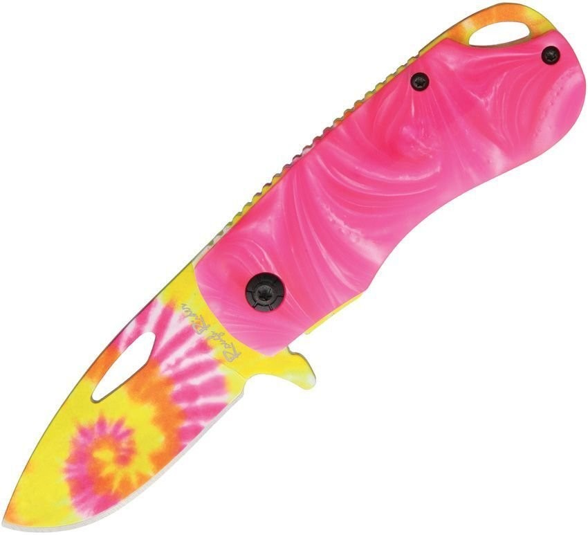 Rough Ryder Pink Tie Dyed Linerlock Pocket Knife - BZ010707-PINK