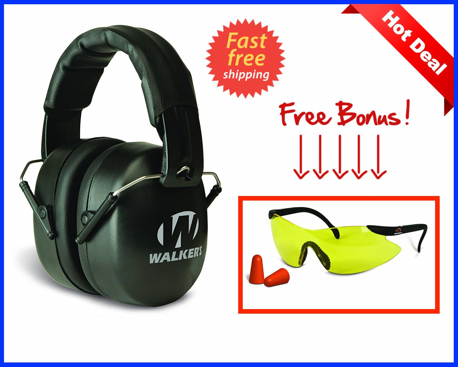 Noise Canceling Ear Muffs FREE BONUS Protection Shoot Hunting Gun Sport Tactical