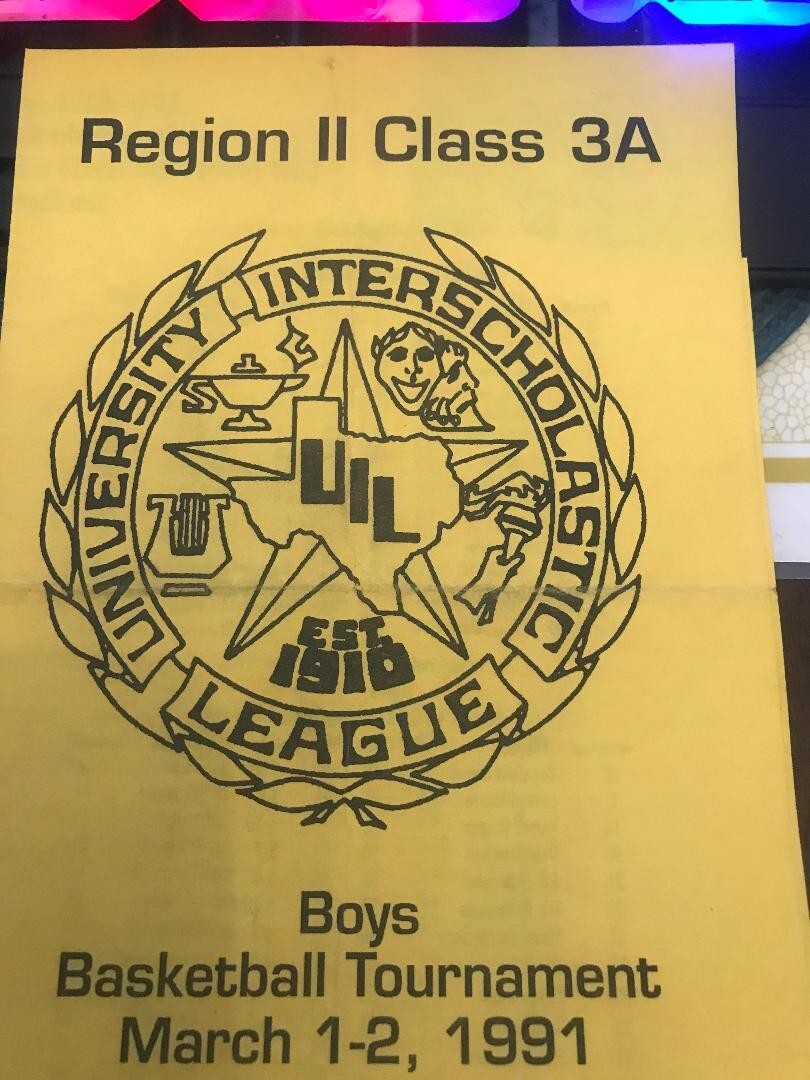 '91 Texas H.S. 3A Regional Basketball Tourney Game Program @ ETSU Field House