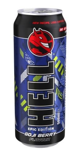 HELL Goji Berry Energy Drink | +20% More Caffeine | Vitamins B2, B3, B6, B12, C