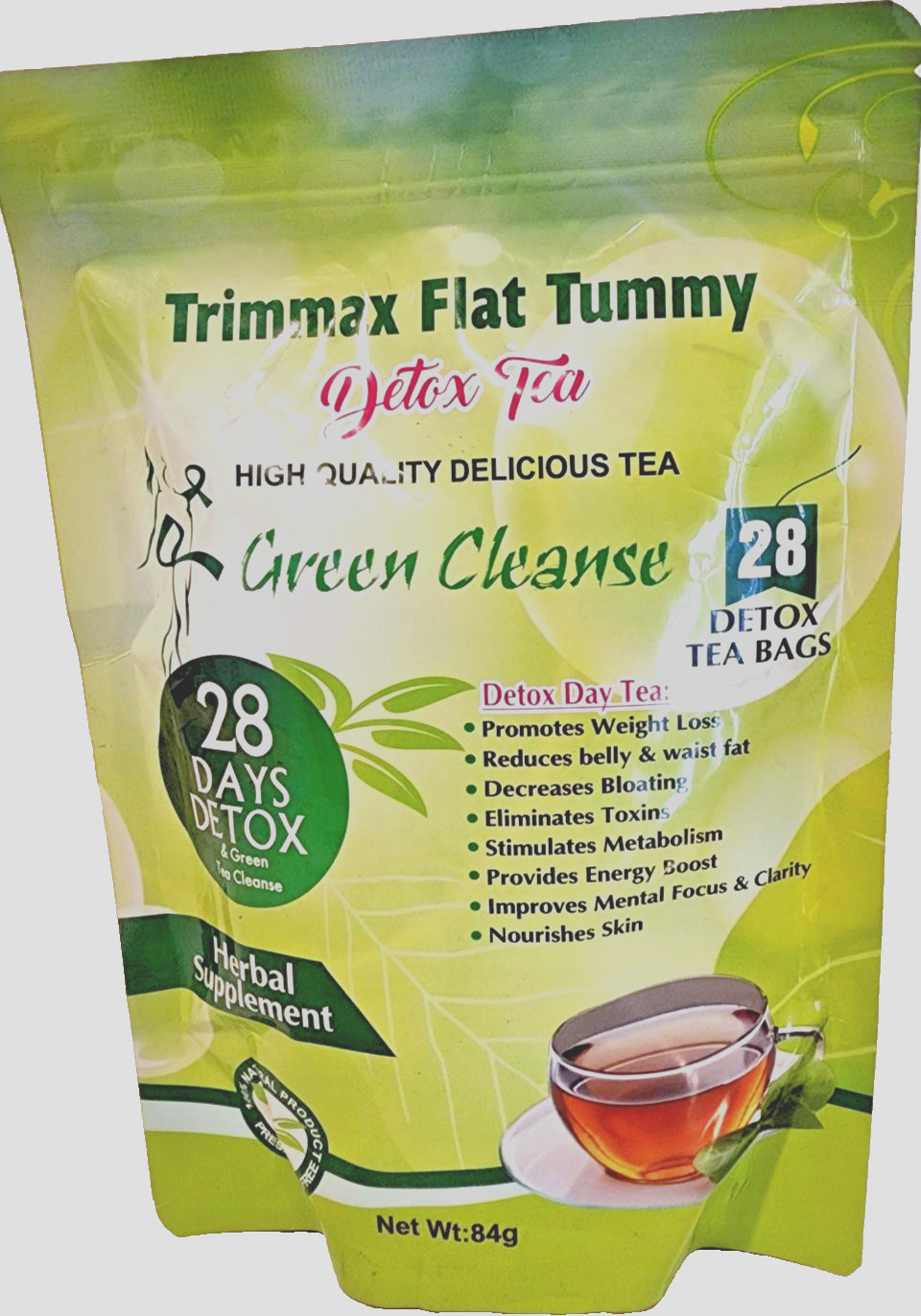 Trimmax Flat Tummy Detox Tea, ORIGINAL Herbal Cleansing, Weight Management Tea