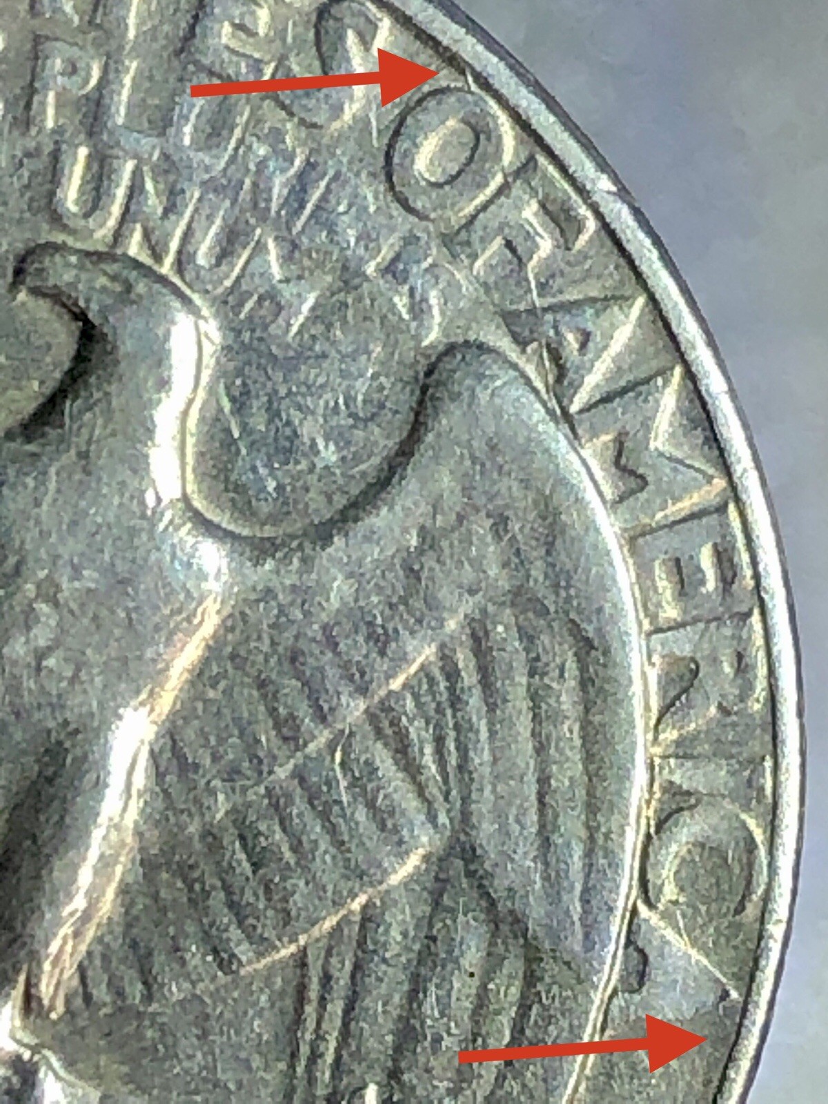 1972 D  Rim To Rim Die Crack- Filled Mint Mark-Grease Strike Thru- Deteri-Die