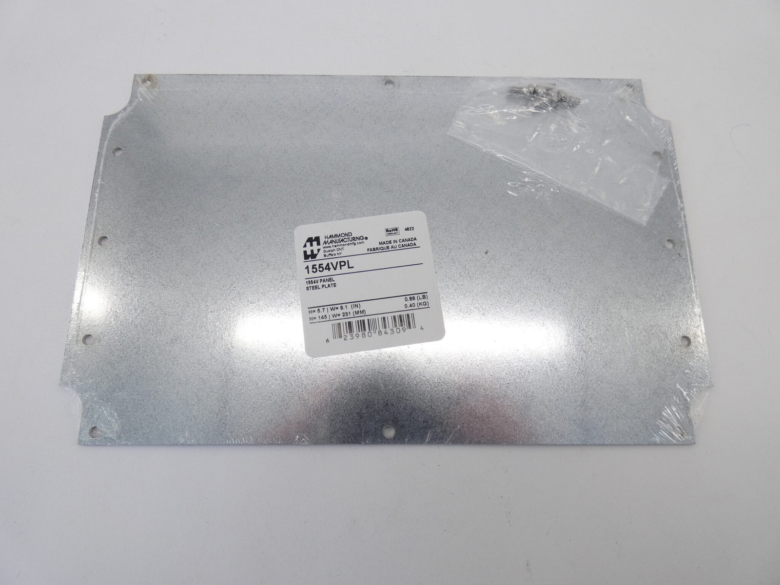 Hammond 1554VPL Steel Plate Inner Panel 5.7" x 9.1" - NEW Surplus!