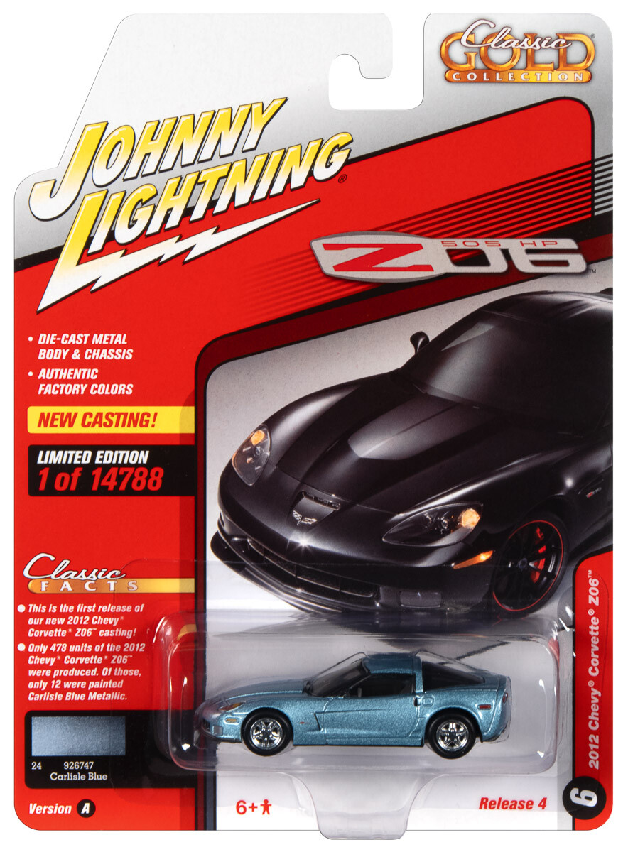 2021 Johnny Lightning *CLASSIC GOLD 4A*  Blue 2012 Chevy Corvette Z06 *NIP*