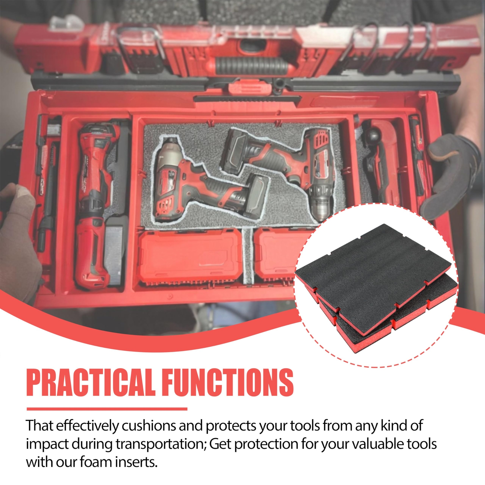 48-22-8452 Packout Foam Tool Organizer Inserts Compatible with Milwau-kee 48-...