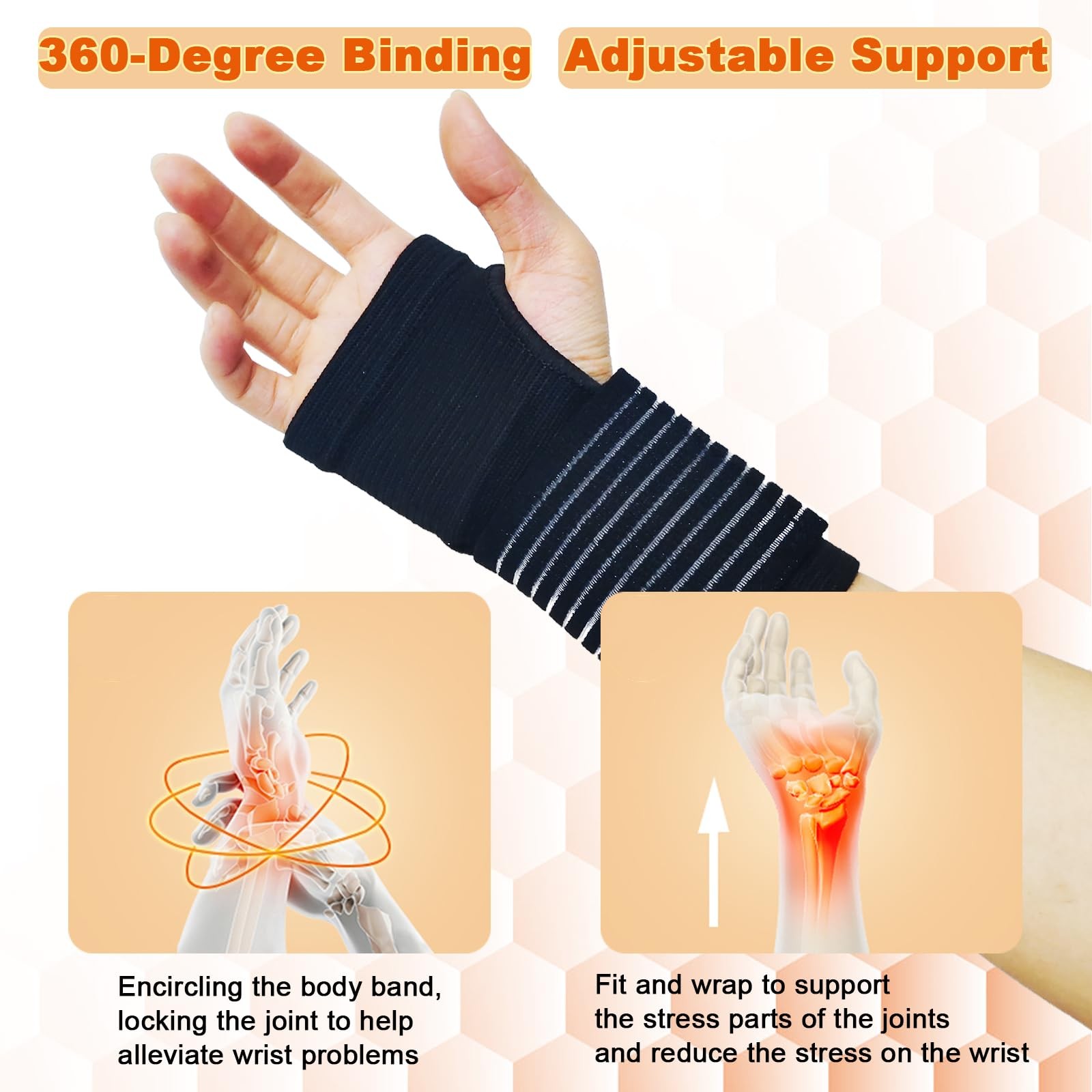 WOXVM 2 Pack Wrist Brace, Compression Support Splint for Women Men,...