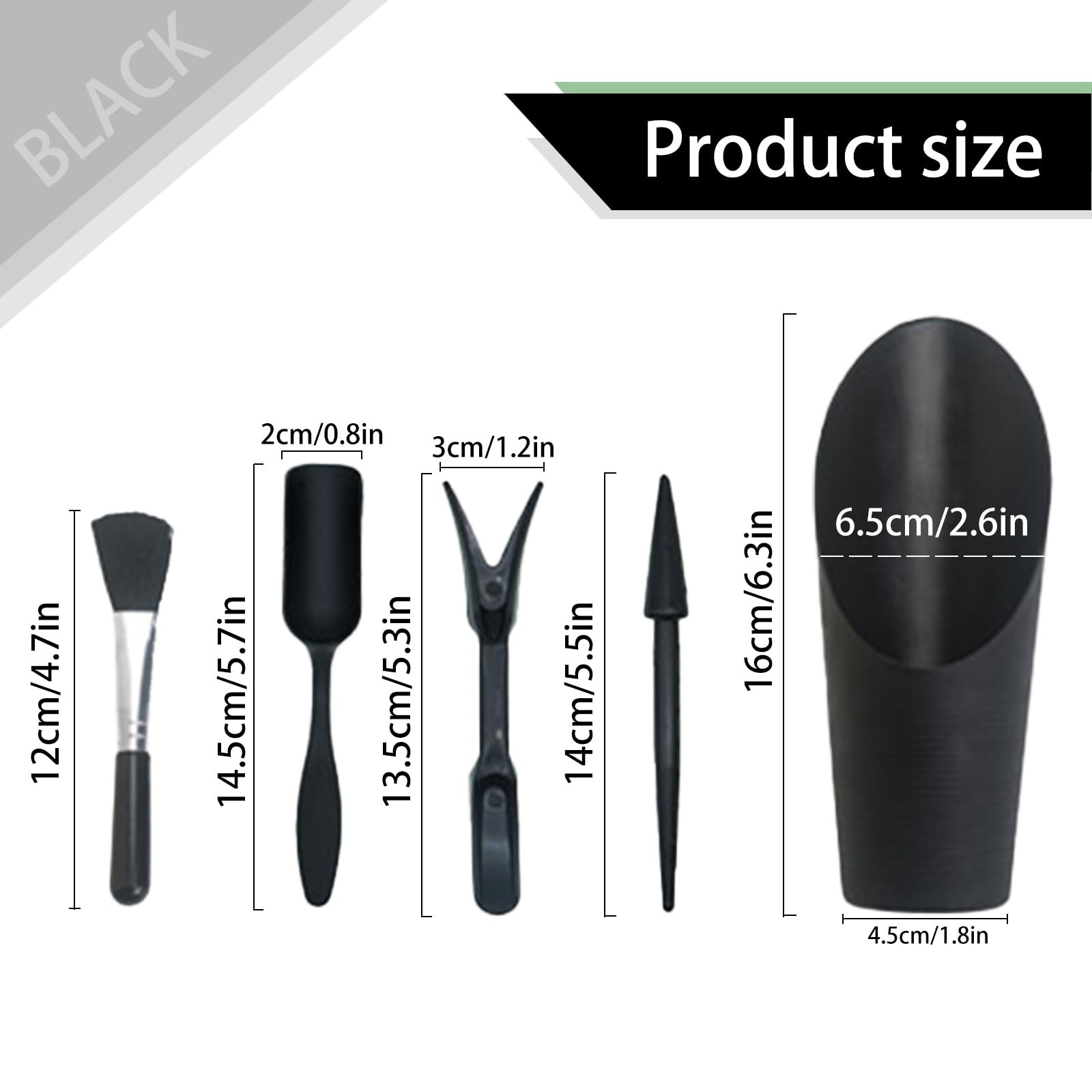 LuckyOpt Mini Succulent Tools, 5Pc Planting Tools Kit Black/Pink