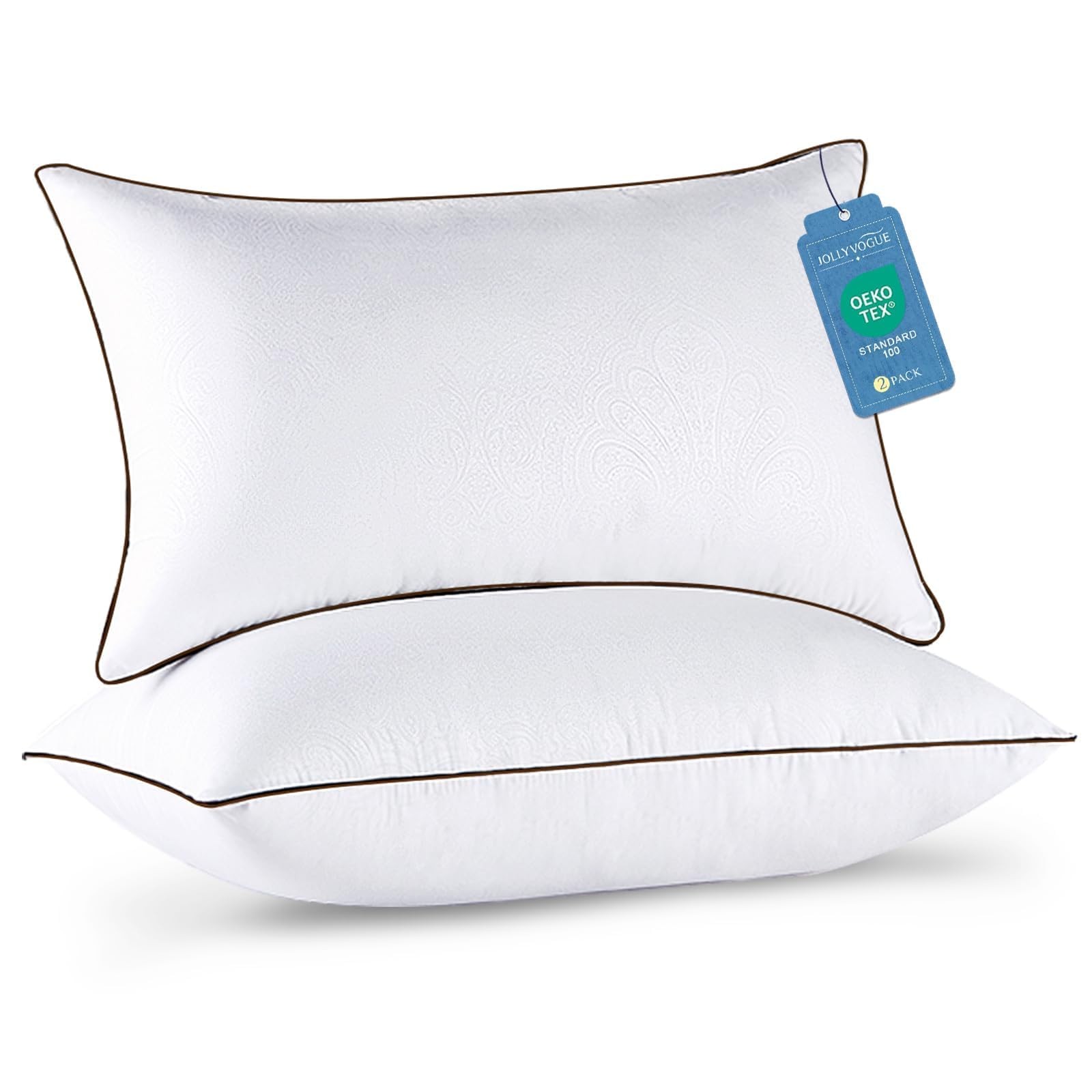 Queen Size Bed Pillows Set of 2 Soft Supportive Hotel Collection
