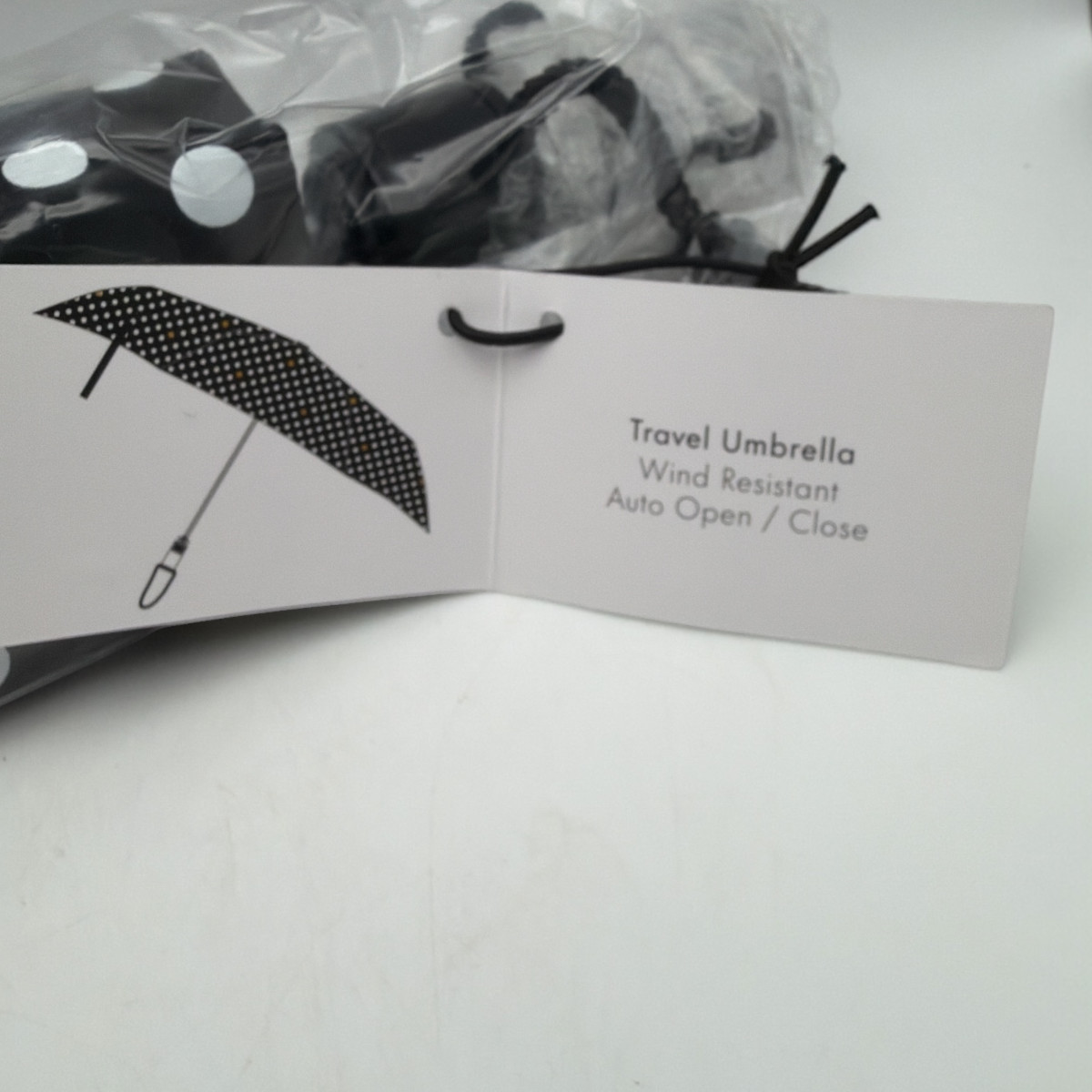 Kate Spade New York Black and White Polka Dot Travel Umbrella NWT