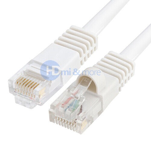 2x 1.5FT CAT5e Cable Ethernet Lan Network CAT5 RJ45 Patch Cord Internet White
