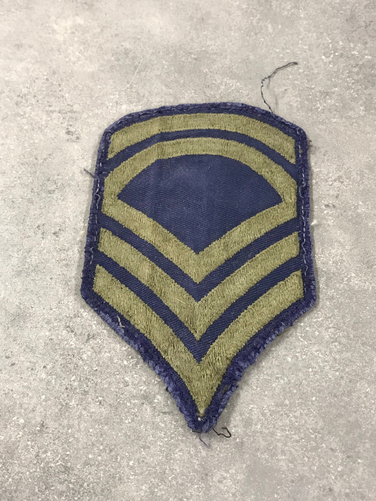 Vintage World War II United States Army Sergeant Chevron Patch (Blue/Green)
