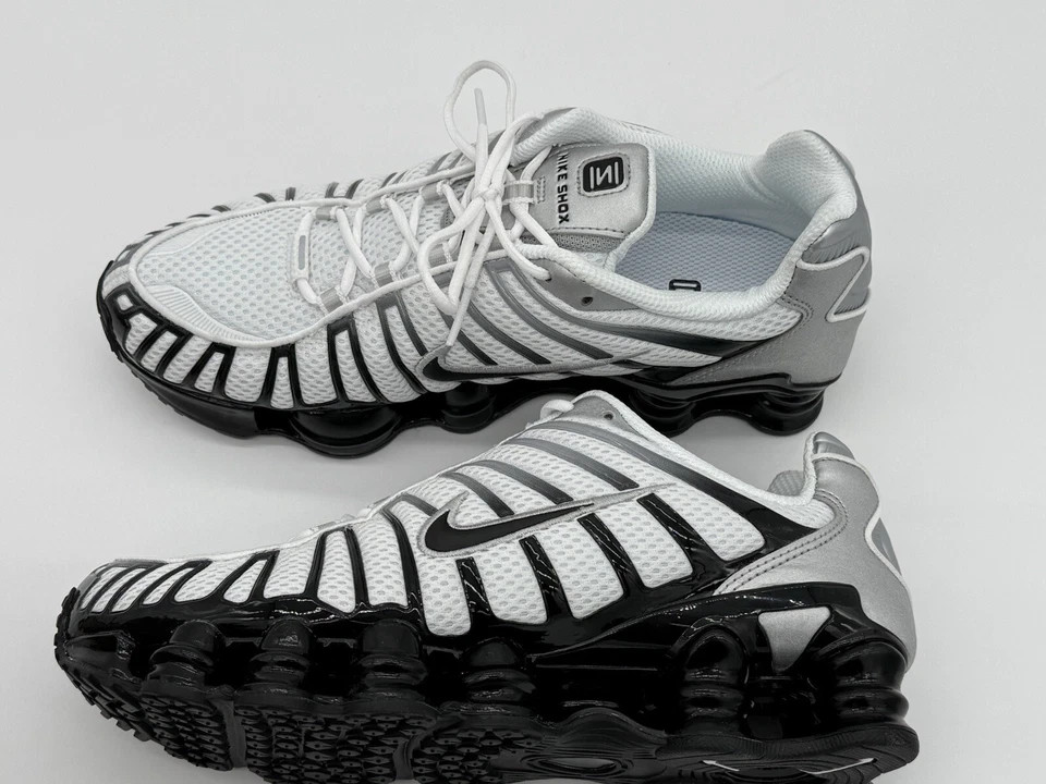 Nike Shox TL Metallic Silver Black NBY HQ4049-001 Womens Size 6.5-10