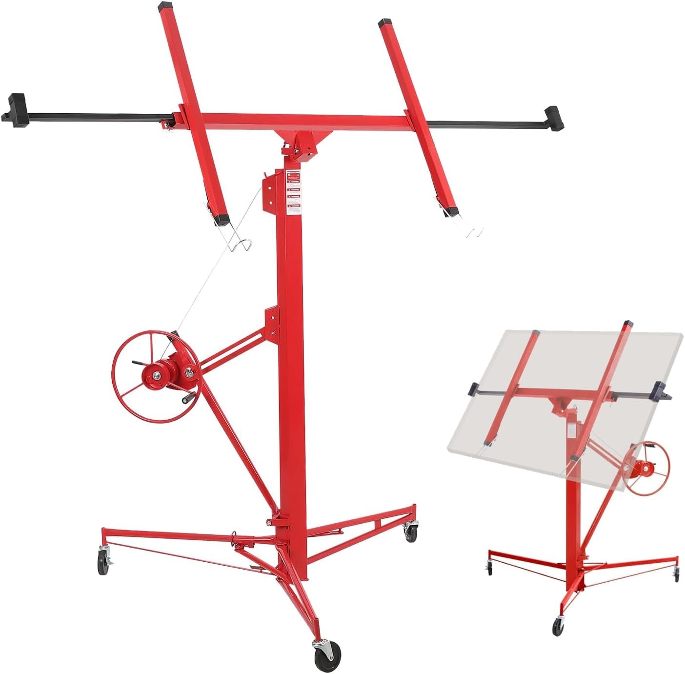 Telescopic Drywall Lifter w/ 360° Rotation – Adjustable Panel Lift, Wheel Mobile
