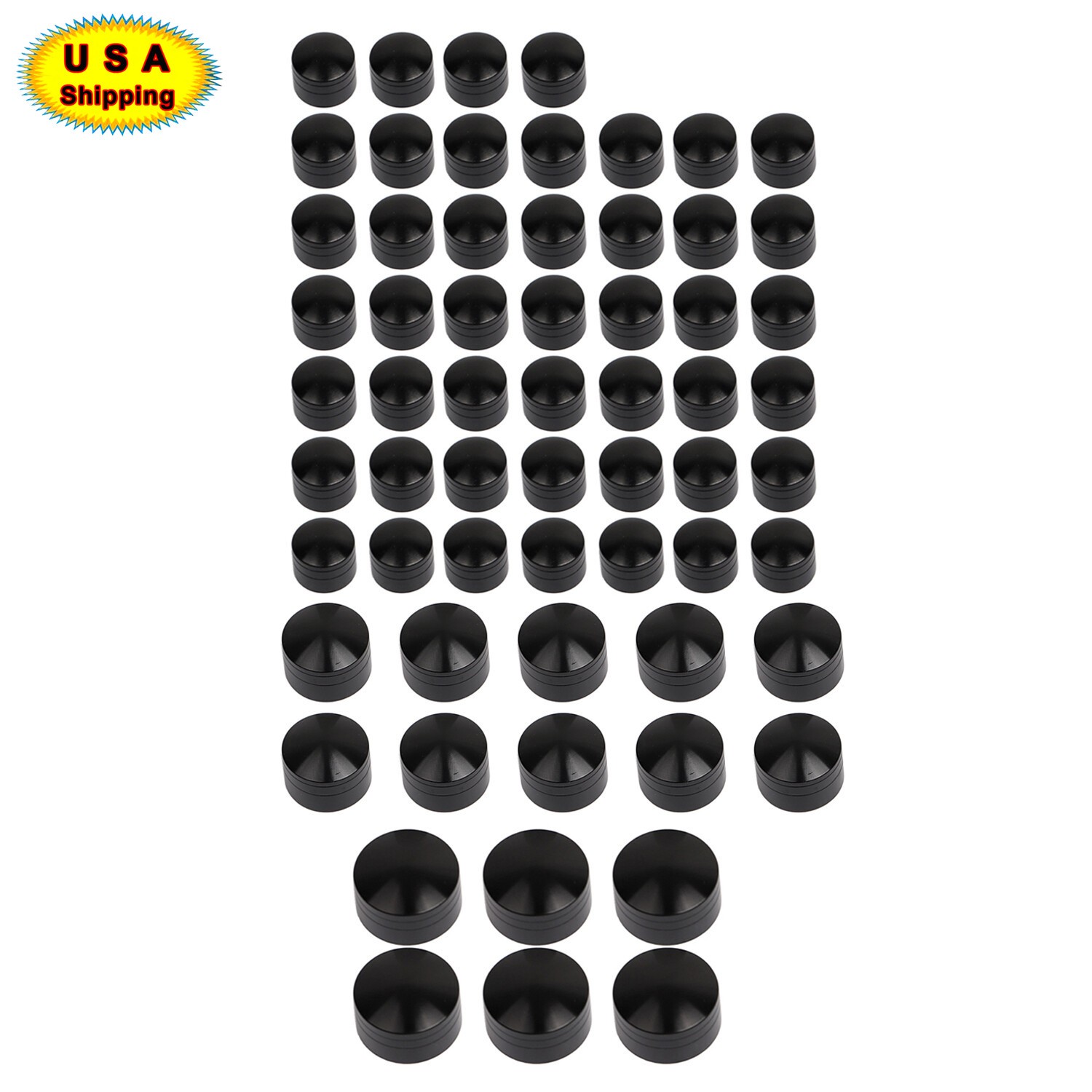 62Pcs Black Toppers Engine Bolt Caps For Harley Electra Glide Softail Road King