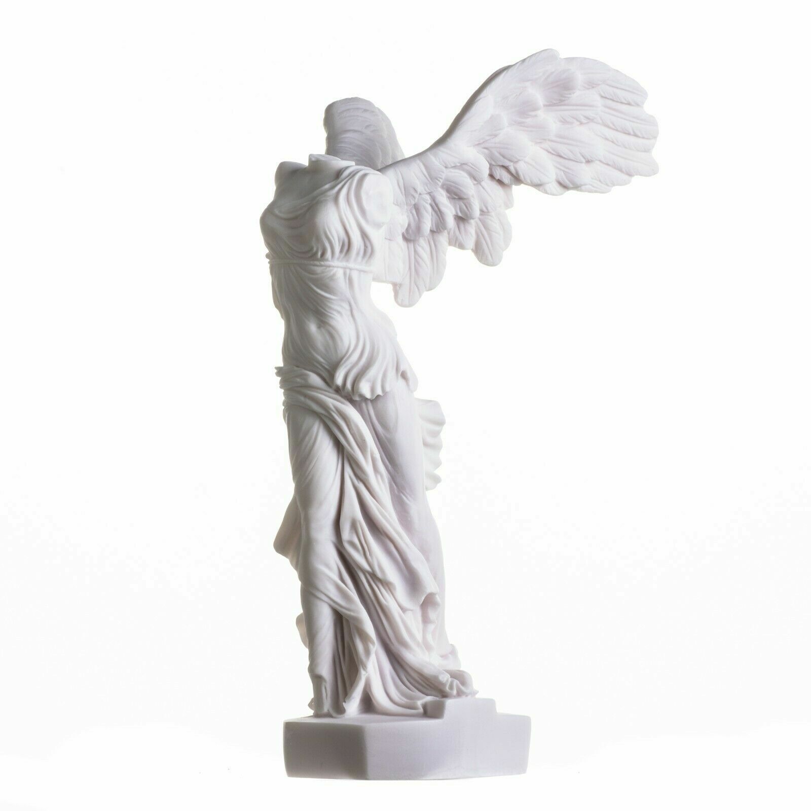 Winged Nike Victory of Samothrace Statue Alabaster 13.8 Inches