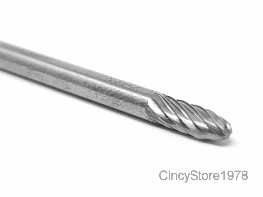 SF41S Tree Shape SOLID Carbide Burr Bur Cutting Tool Die Grinder Bit 1/8"