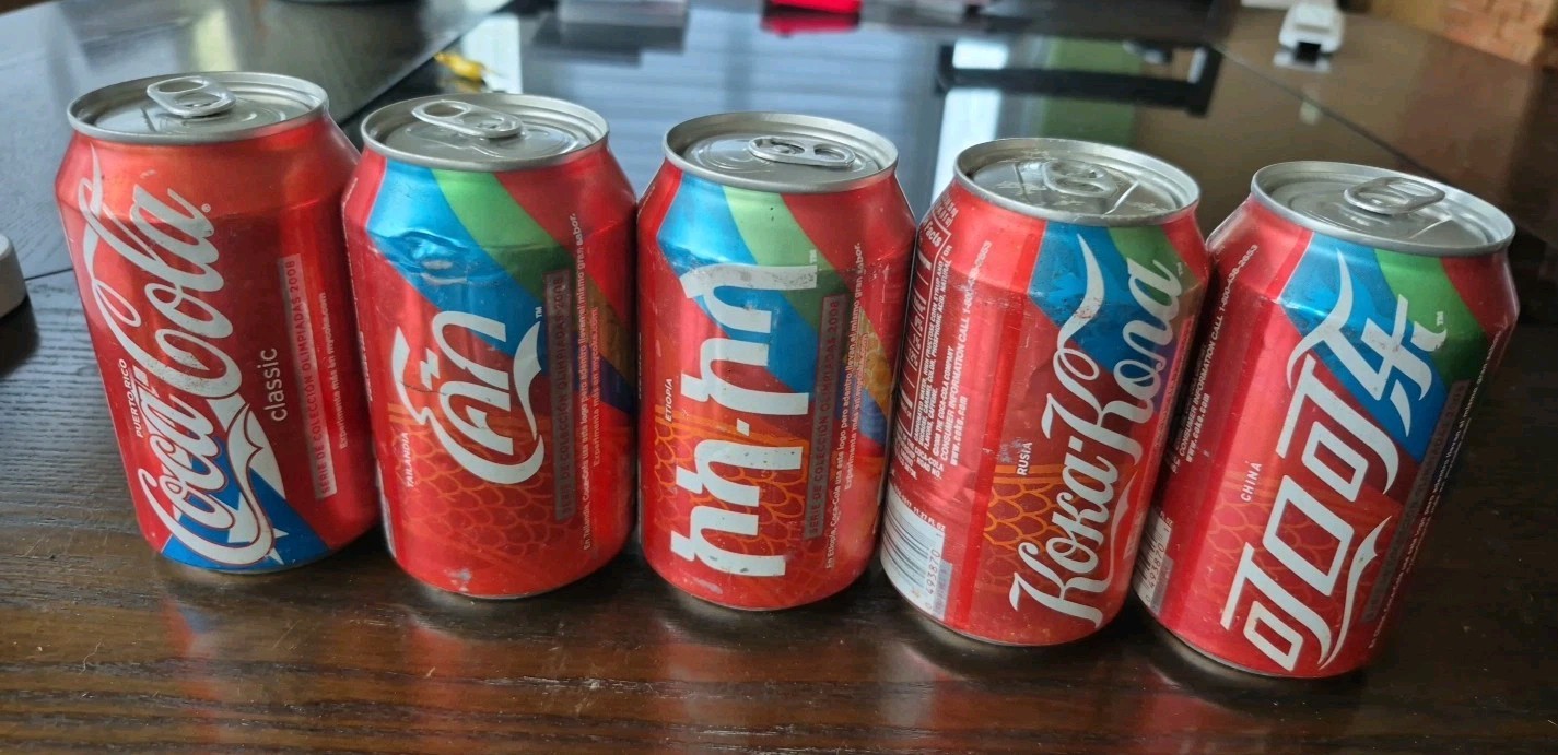 Puerto Rico 2008 Beijing Olympic Games Limited Edition  Complete Set Coke Cans