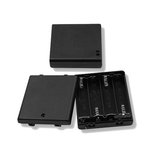 BH3411, Philmore Four (4) AA Cell (UM-3) Battery Holder w/ Cover, Switch & Leads