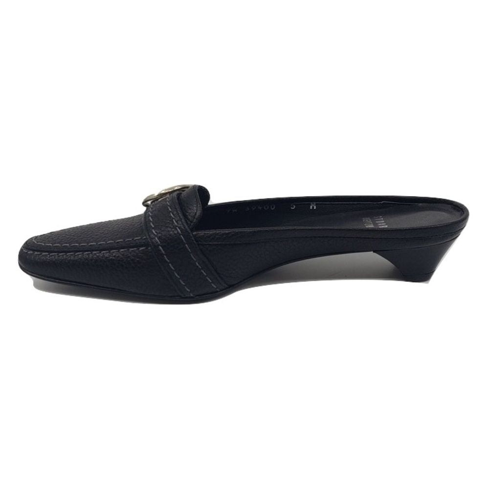 Makeabuck Black Leather Stuart Weitzman Clogs