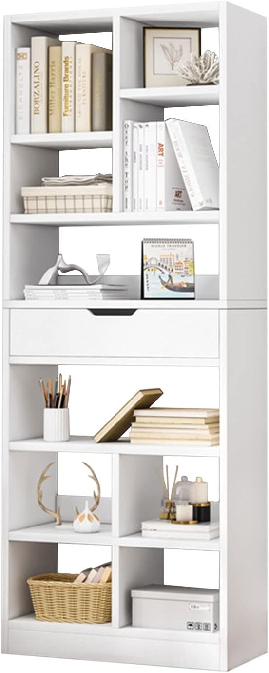 Wooden Open Shelf Bookcase 51" Height Freestanding Display Storage Cabinet