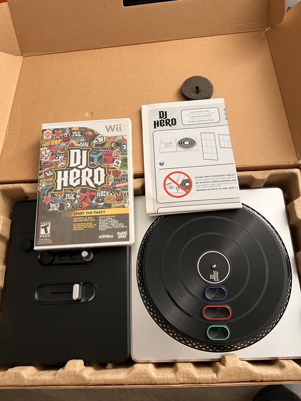 Activision DJ Hero Turntable Controller Bundle w/ Game & Manual for Nintendo Wii