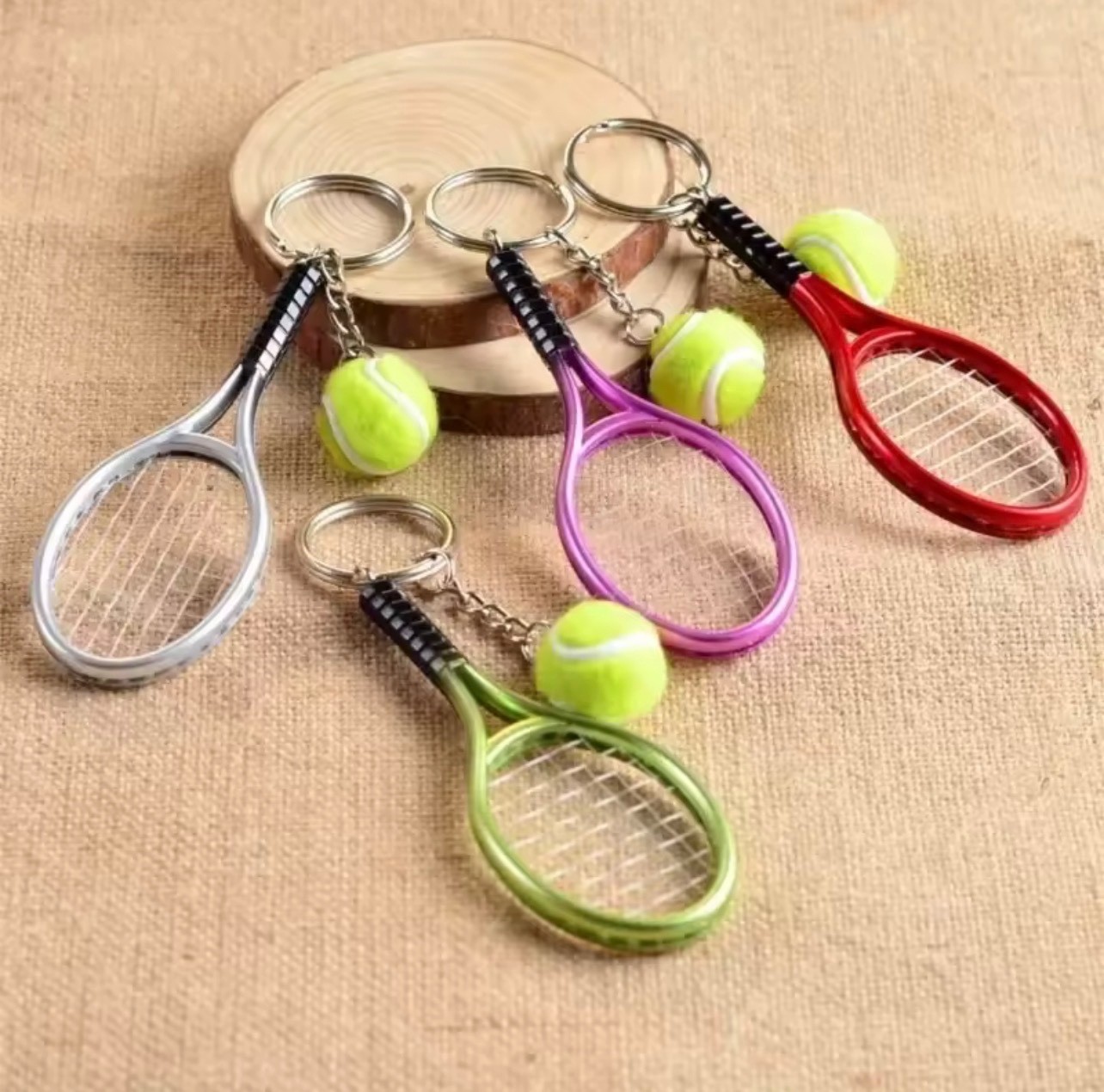 Mini Tennis Racket Pendant Keychain