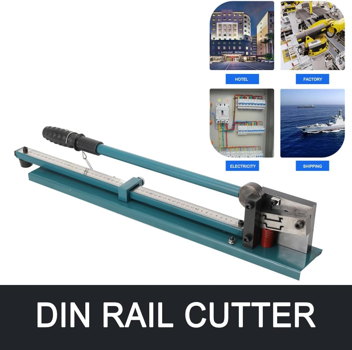 Manual DIN Rail Cutter Double Slot Iron and Aluminum Rail Cutter w/ 20in Ruler