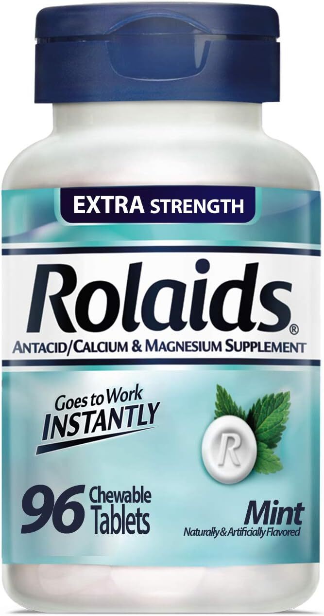 tRolaids Extra Strength Antacid, 96 Chewable Tablets, Mint Flavor, Extra Stre...