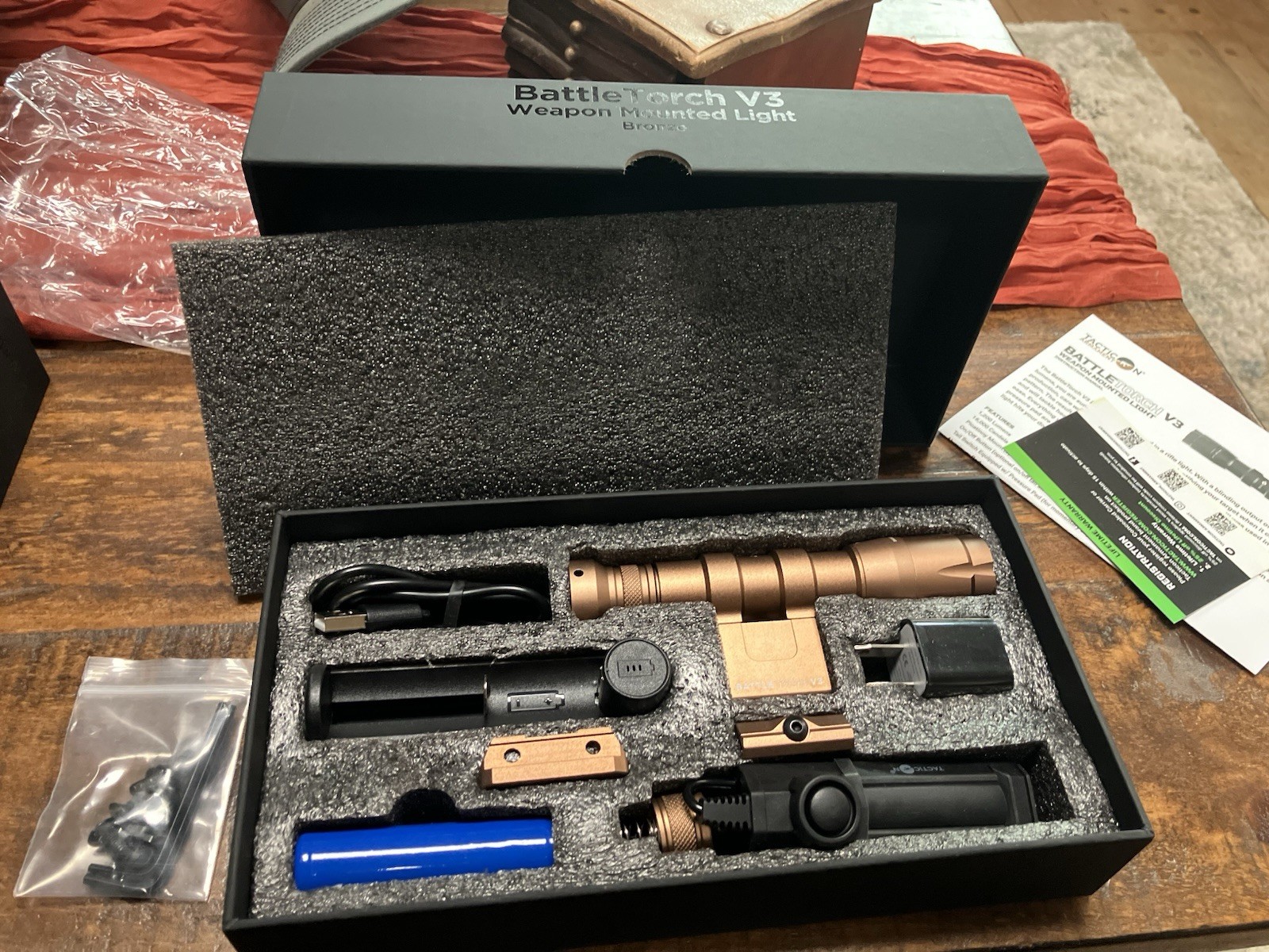 TACTICON BattleTorch V3 LED Weapon Mounted Light Bronze Picatinny Rail Rifle