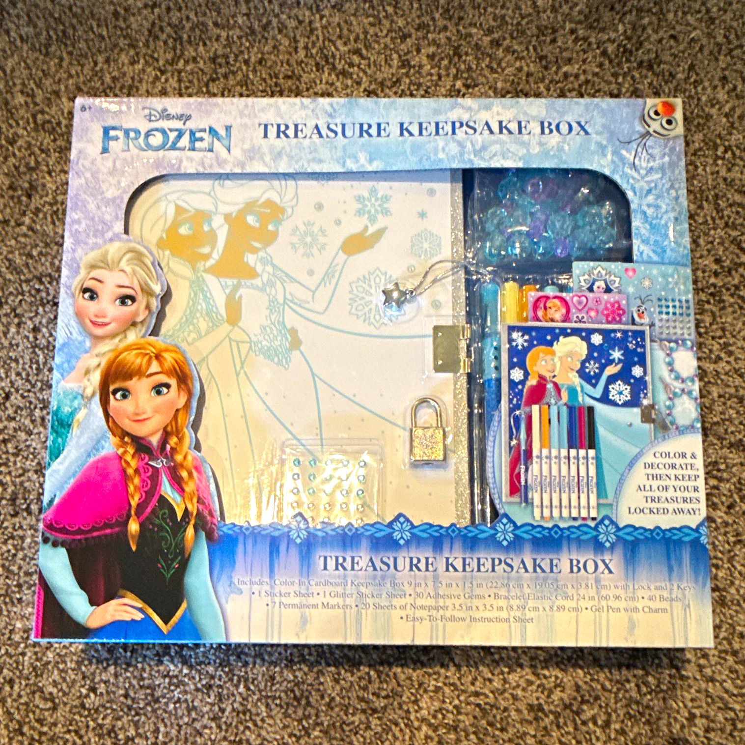 Disney Frozen Lockable Treasure Box Stationery Set 4091FZ