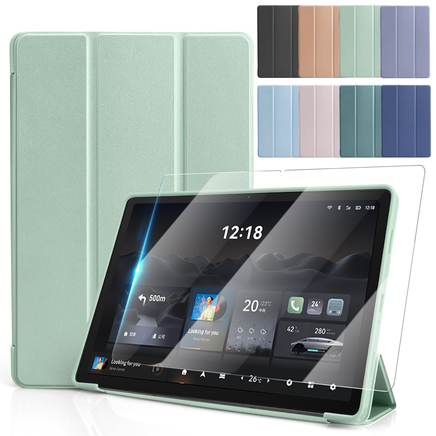 For Samsung Galaxy Tab A11+ 2025 11" Leather Stand Case / Glass Screen Protector