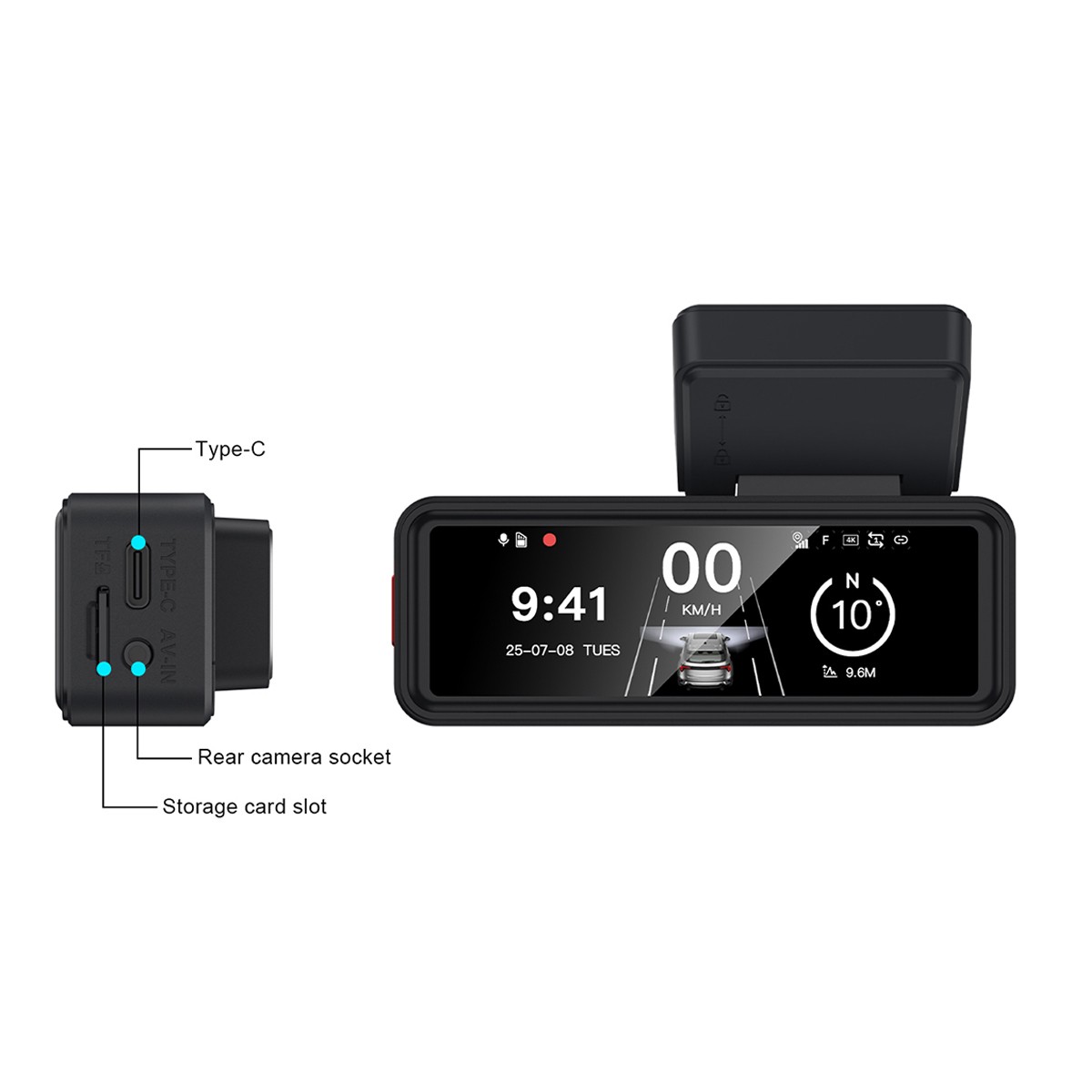 Dash Camera 4K Front &Rear Dash Cam Built-In WiFi & GPS App control Night Vision
