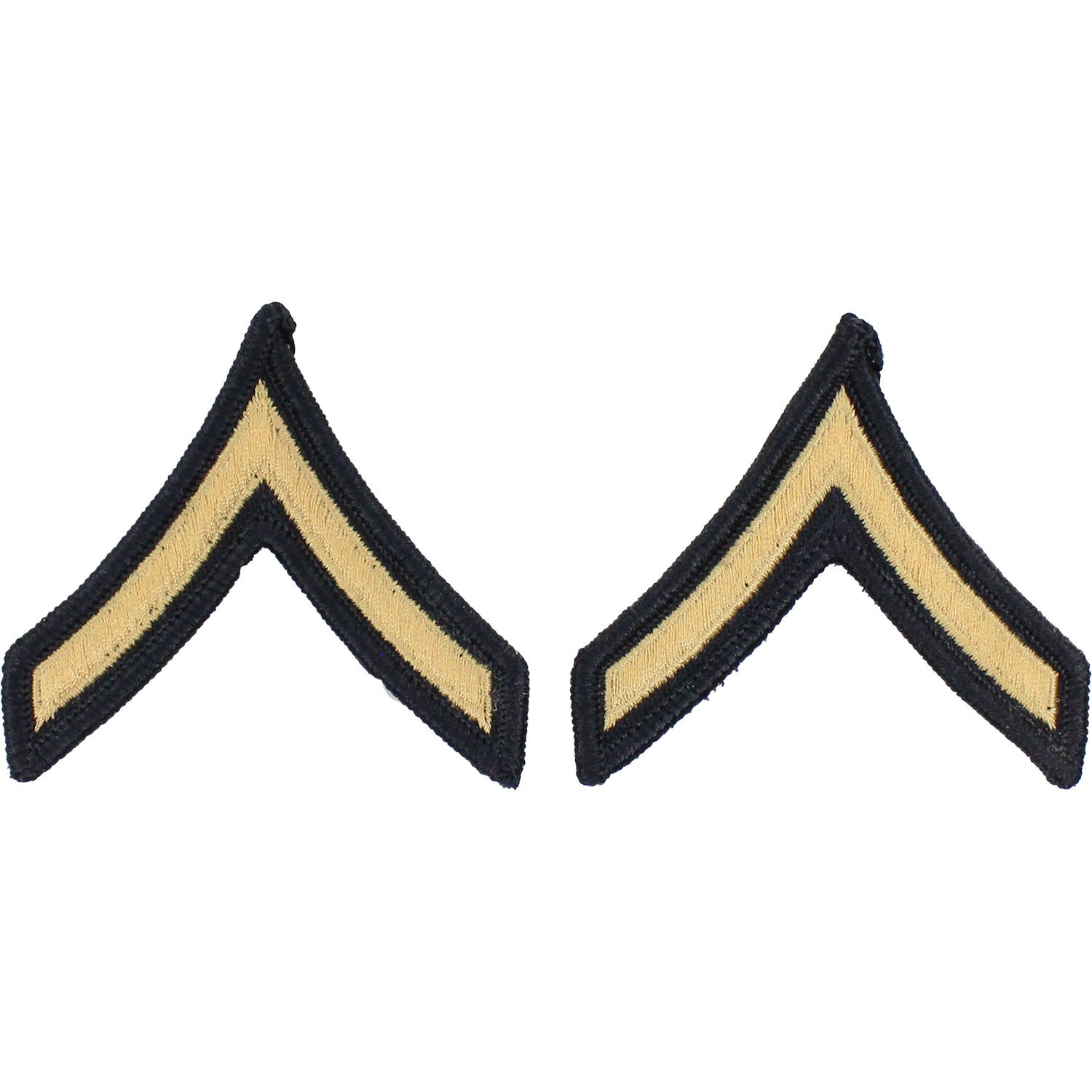 U.S. Army Private Gold on Blue Female ASU Chevrons (Pair)(Sew-on)  P5431