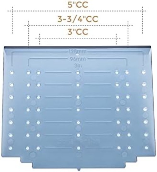 Cabinet Door & Drawer Hardware Installation Template with Drill Bit – 3-5" Specs