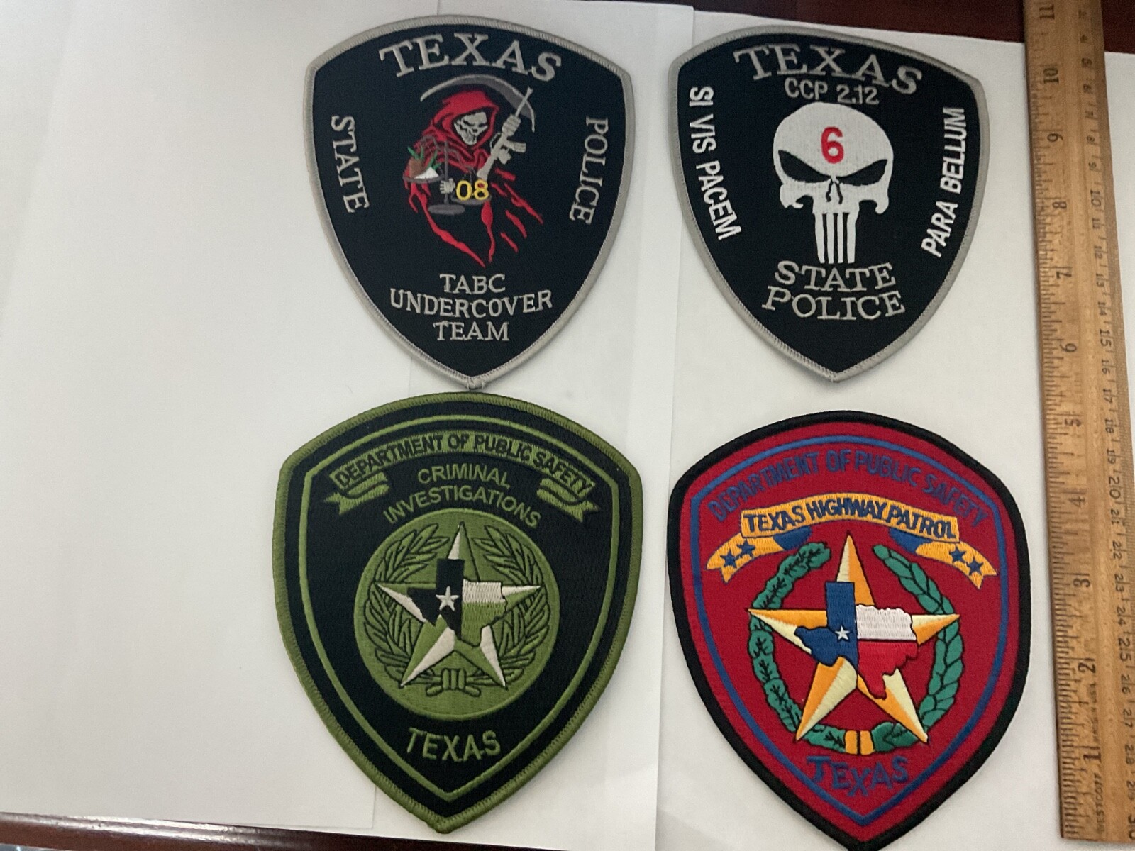 Texas Department Of Public Safety Highway Patrol  patch set 4 pieces all new