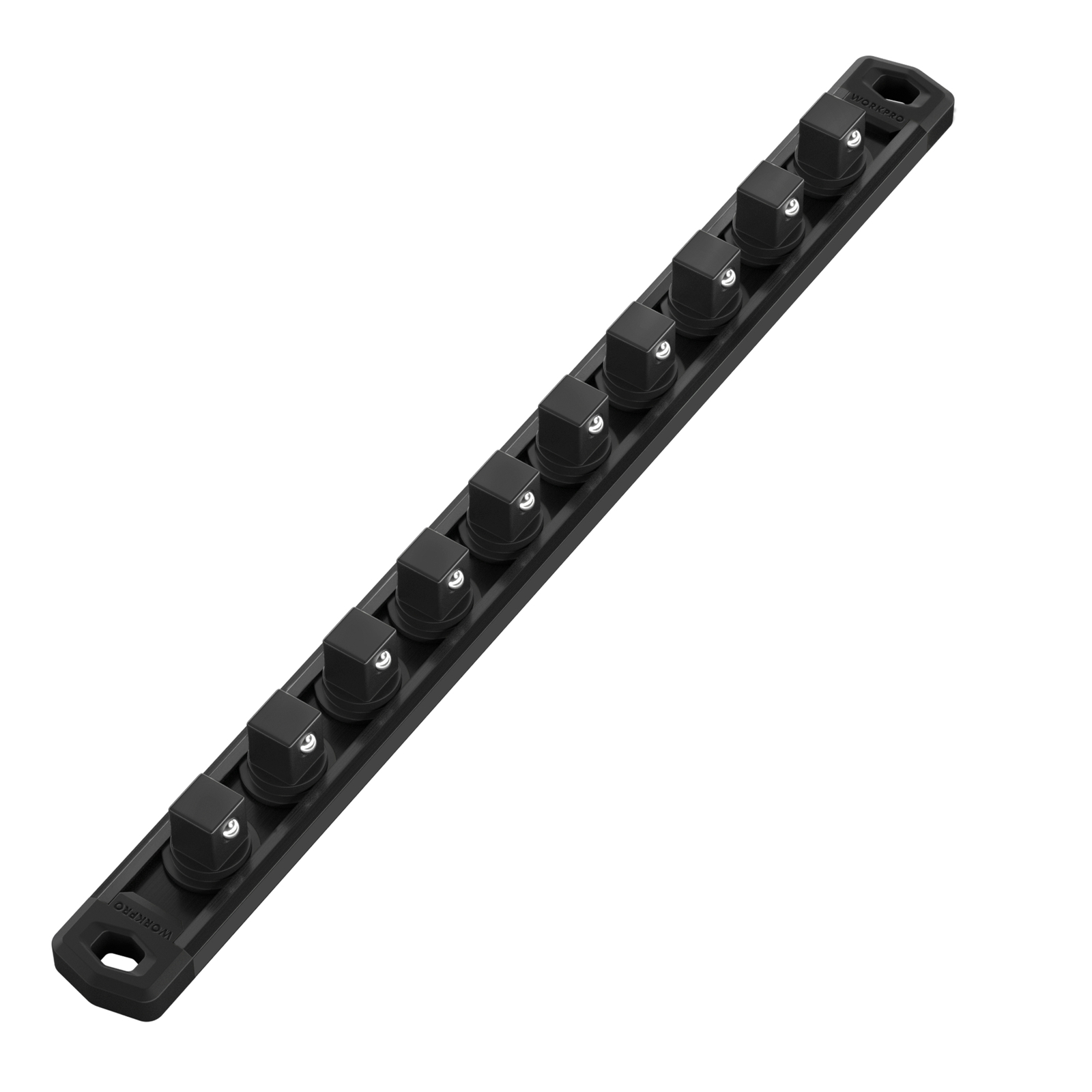 WORKPRO 1/2'' Dr Magnetic Socket Organizer MultiColor Aluminum Alloy Socket Rail