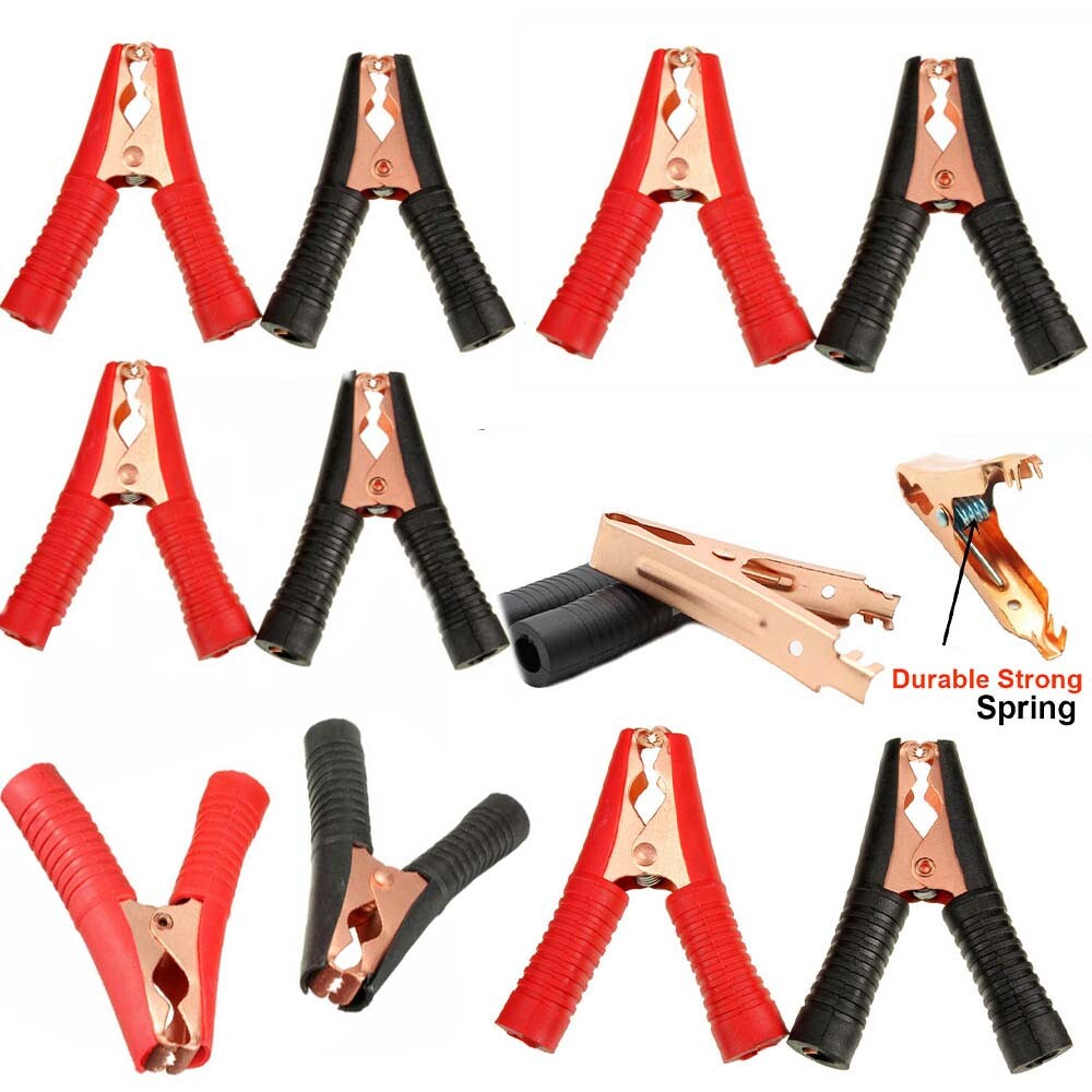 10 x Car Alligator Clips Crocodile Clip Battery Test Clamps 100A Red Black