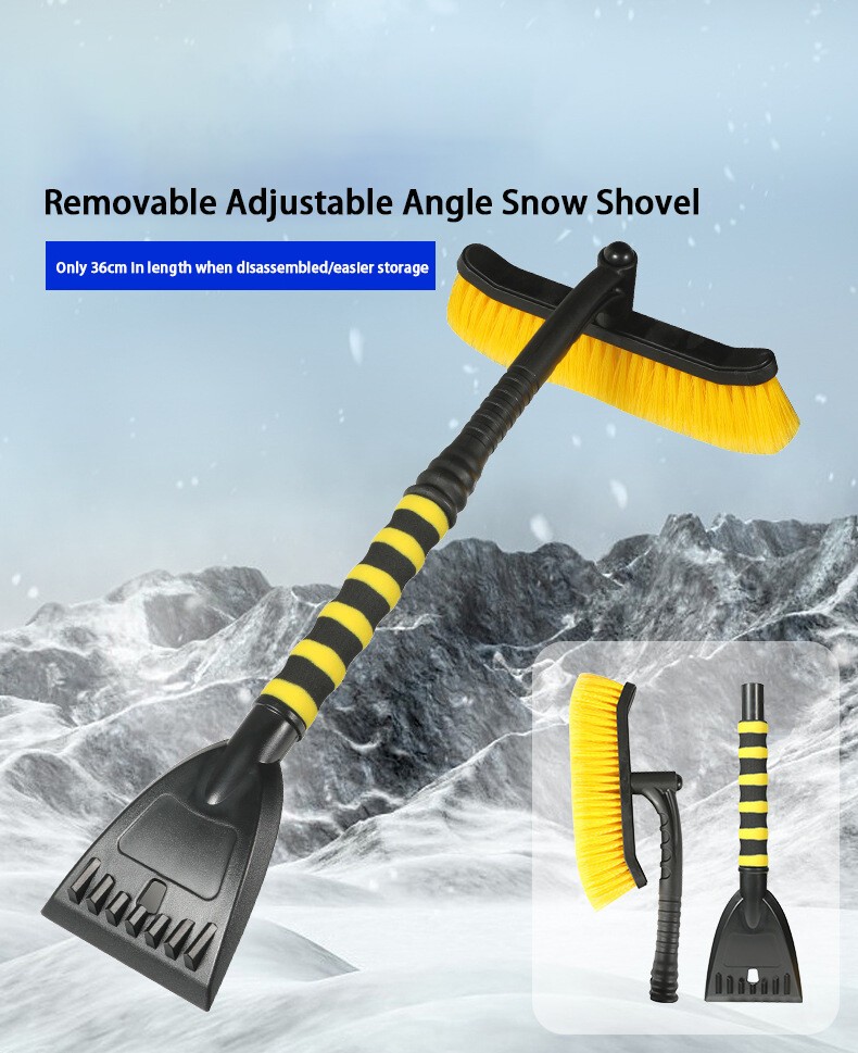 1Pc 2-in-1 Ice Scraper with Brush for Car Windshield Snow Remove Cleaner Black ?