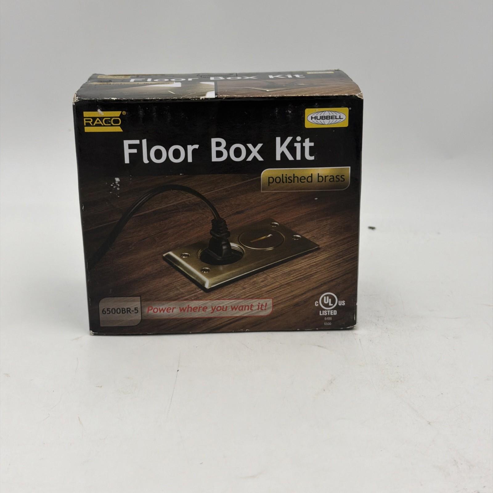 Raco Hubbell Floor Box Kit Polished Brass 6500BR-5