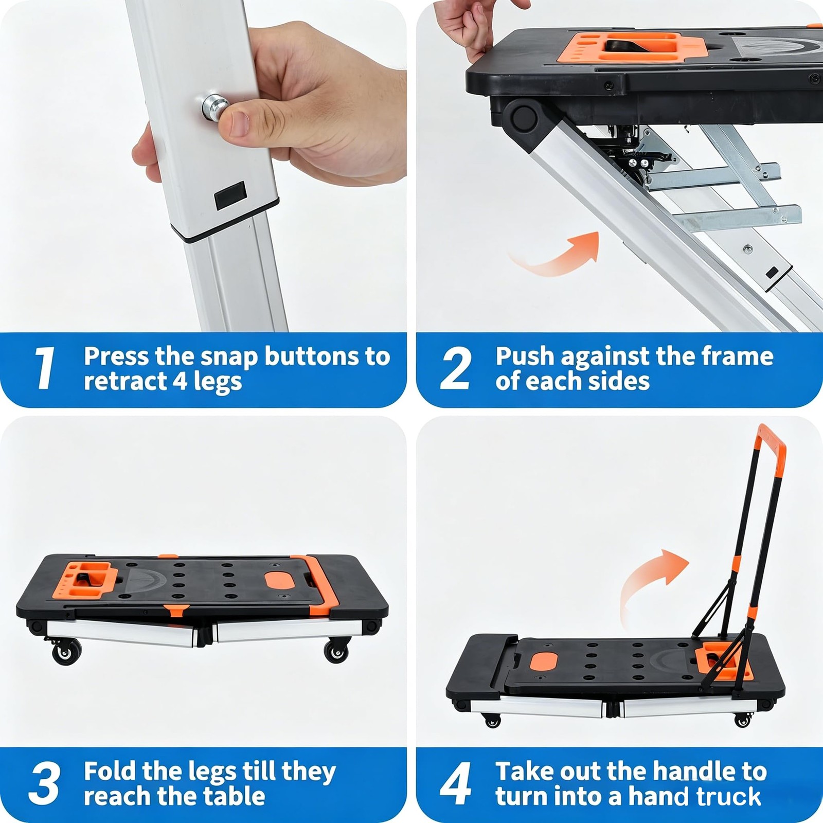 7-in-1 Portable Workstation, Work Table Folding Workbench ,Low Work Platform DIY